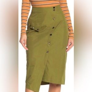 J.O.A Anthropologie Green Midi Skirt